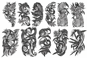 bamboo spine tattoo idea