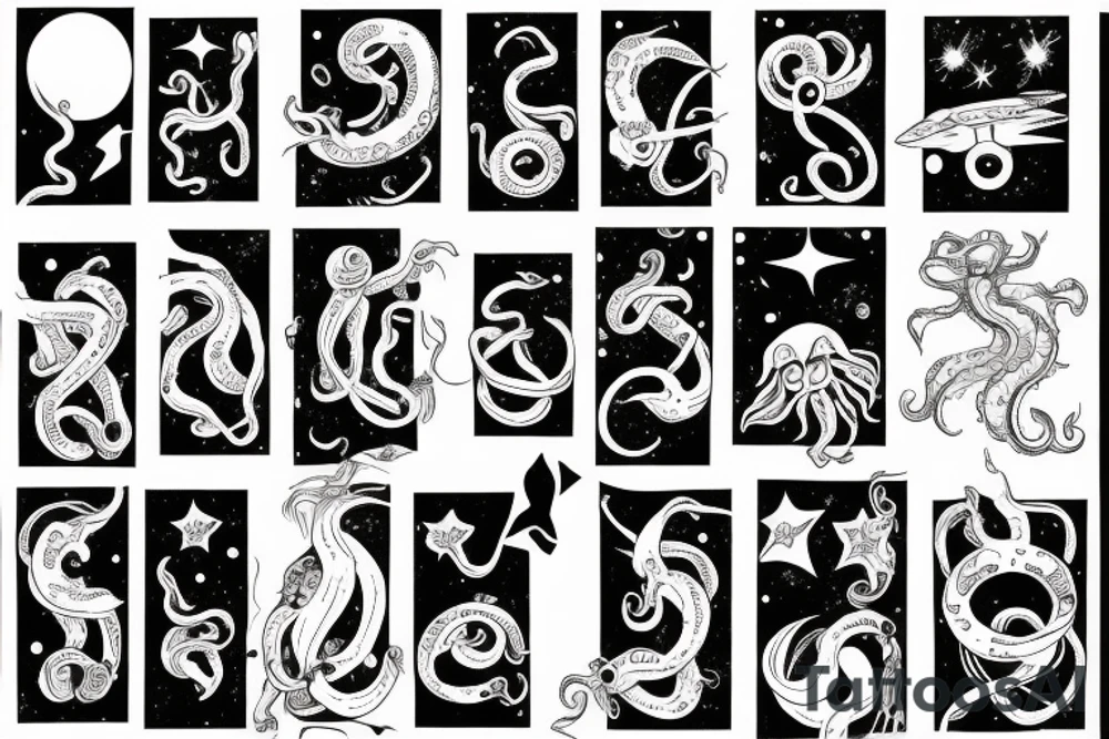 Space octopus tattoo idea