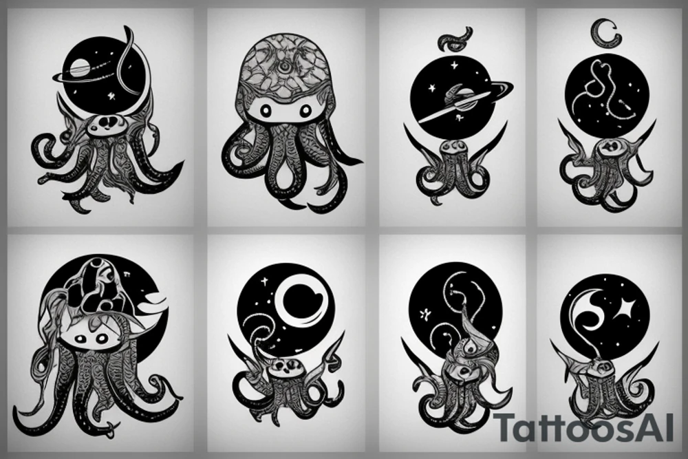 Space octopus tattoo idea