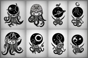 Space octopus tattoo idea