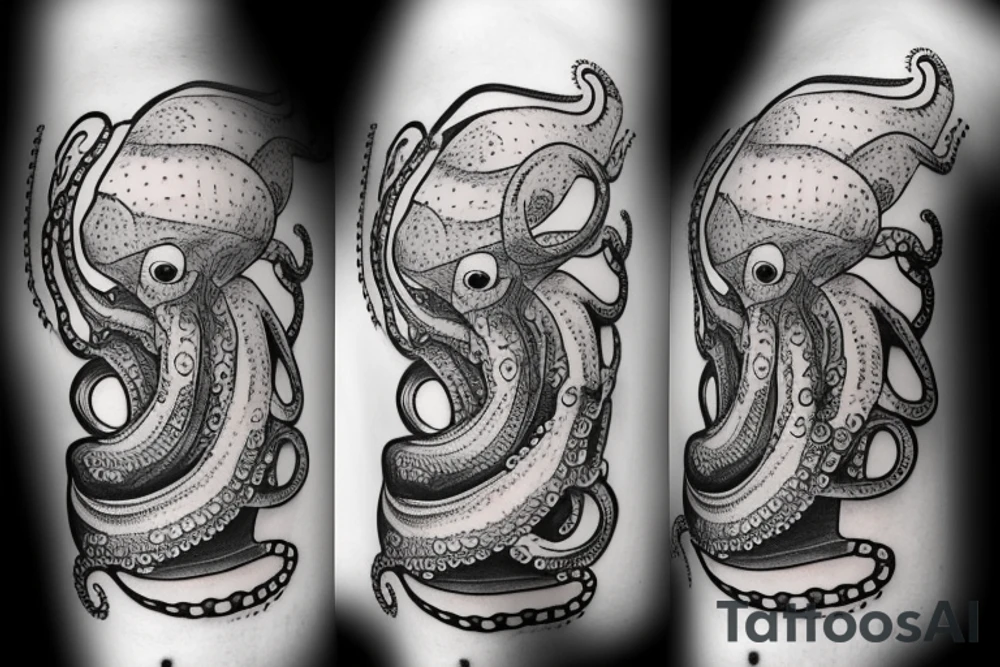 Octopus grabbing a ship tattoo idea