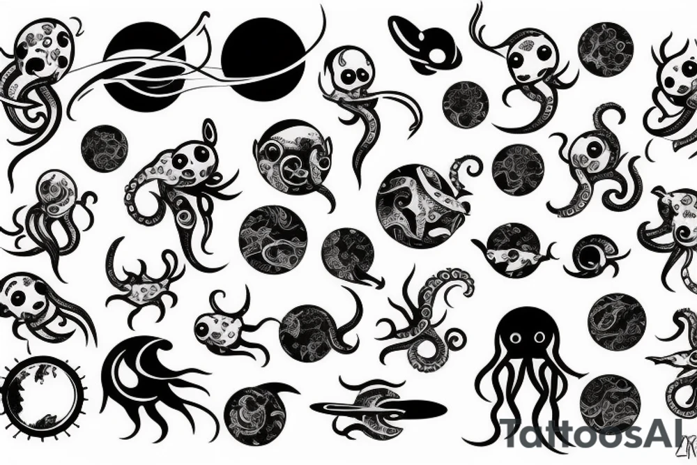 Space Octopus tattoo idea