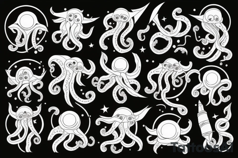 Space Octopus tattoo idea