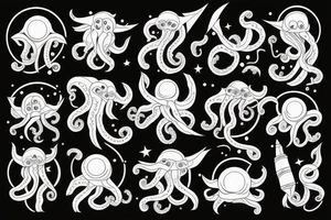 Space Octopus tattoo idea