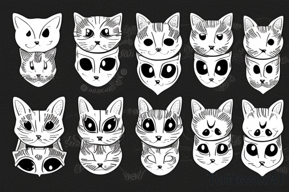 Uroboros cat head tattoo idea