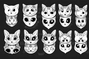 Uroboros cat head tattoo idea