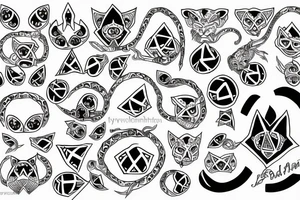 Pentagramma with cat tattoo idea