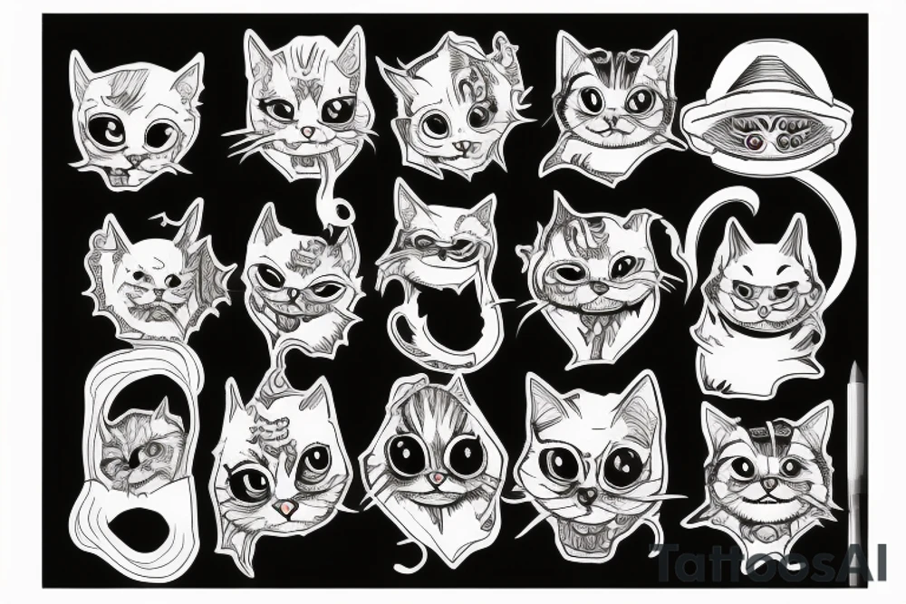 Horror cat tattoo idea