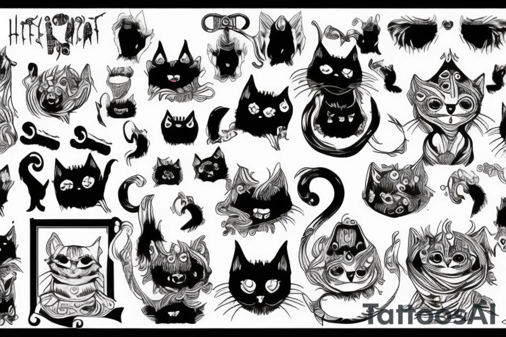 Horror cat tattoo idea