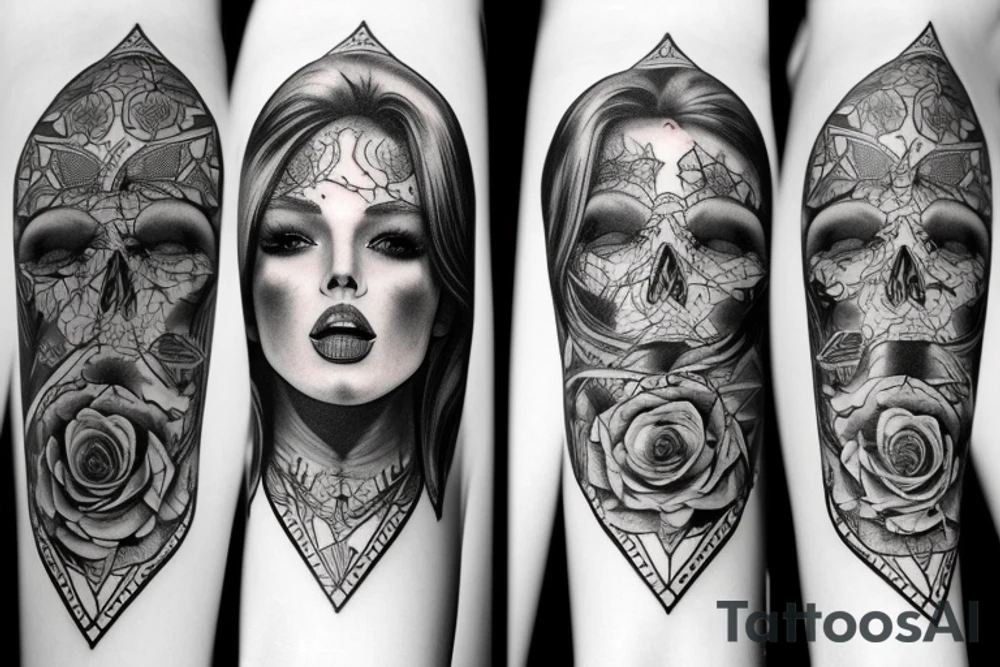 Женские руки трогают шею tattoo idea