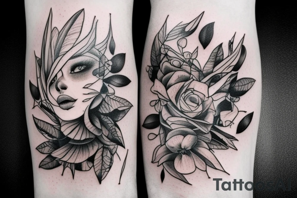 Женские руки трогают шею tattoo idea