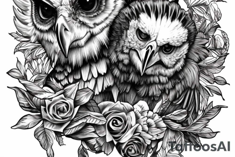 Harpy Eagle holding a skull tattoo idea