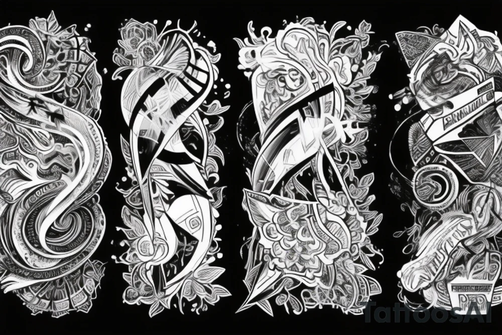 Женщина с цветами на фоне разрушенного мира tattoo idea