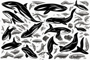 Skeleton orca tattoo idea