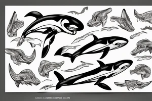 Skeleton orca tattoo idea