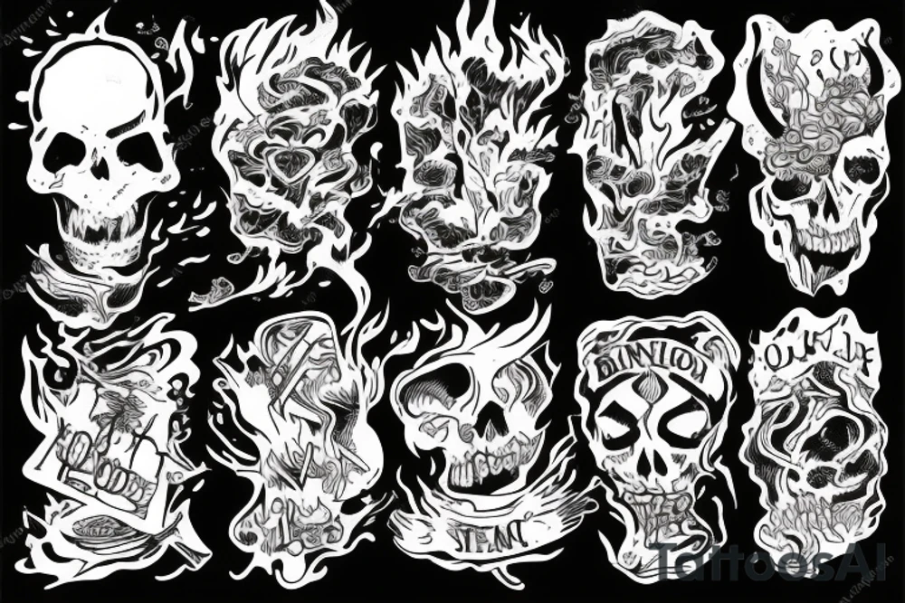 bonfire with starts tattoo idea