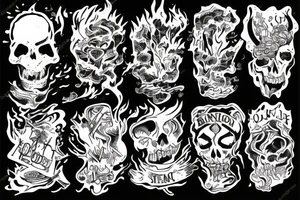 bonfire with starts tattoo idea