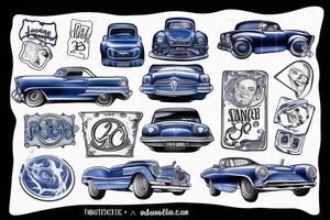 Blue car tattoo idea