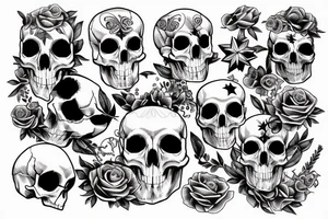 7 corner star whith skull tattoo idea