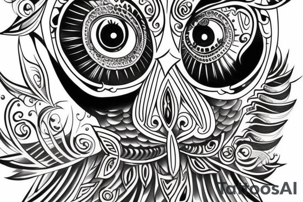 black owl tattoo idea