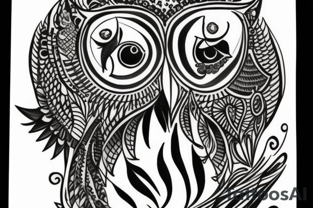black owl tattoo idea