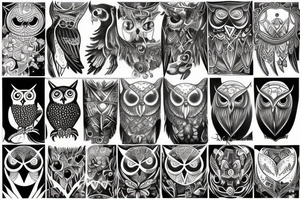 black owl tattoo idea