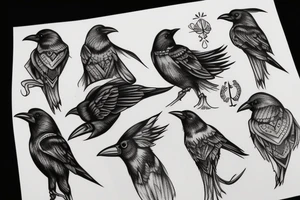 crow in crown tattoo idea