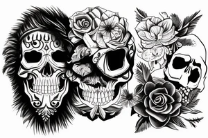 Crow on the skull tattoo idea