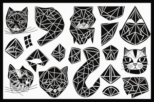 Geometric abstraction with a cat tattoo idea