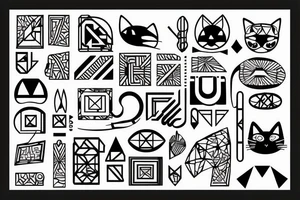 Geometric abstraction with a cat tattoo idea