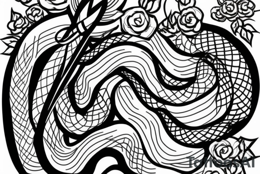Snake around the flower and an arrow tattoo idea Snake around the flower and an arrow tattoo idea