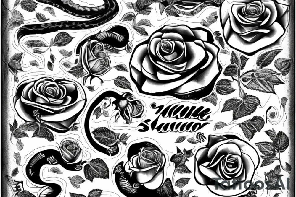 Snake and a rose tattoo idea
