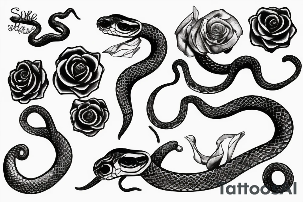 Snake and a rose tattoo idea