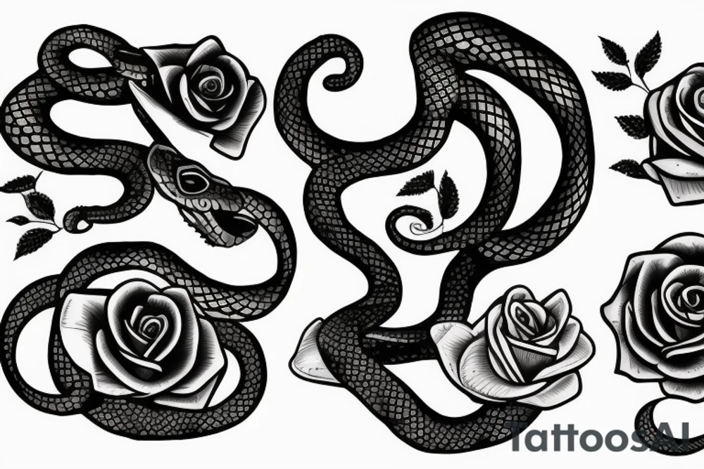 Snake and a rose tattoo idea