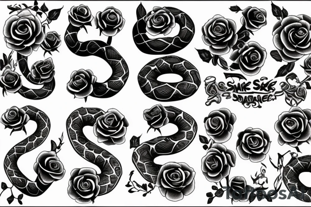 Snake and a rose tattoo idea