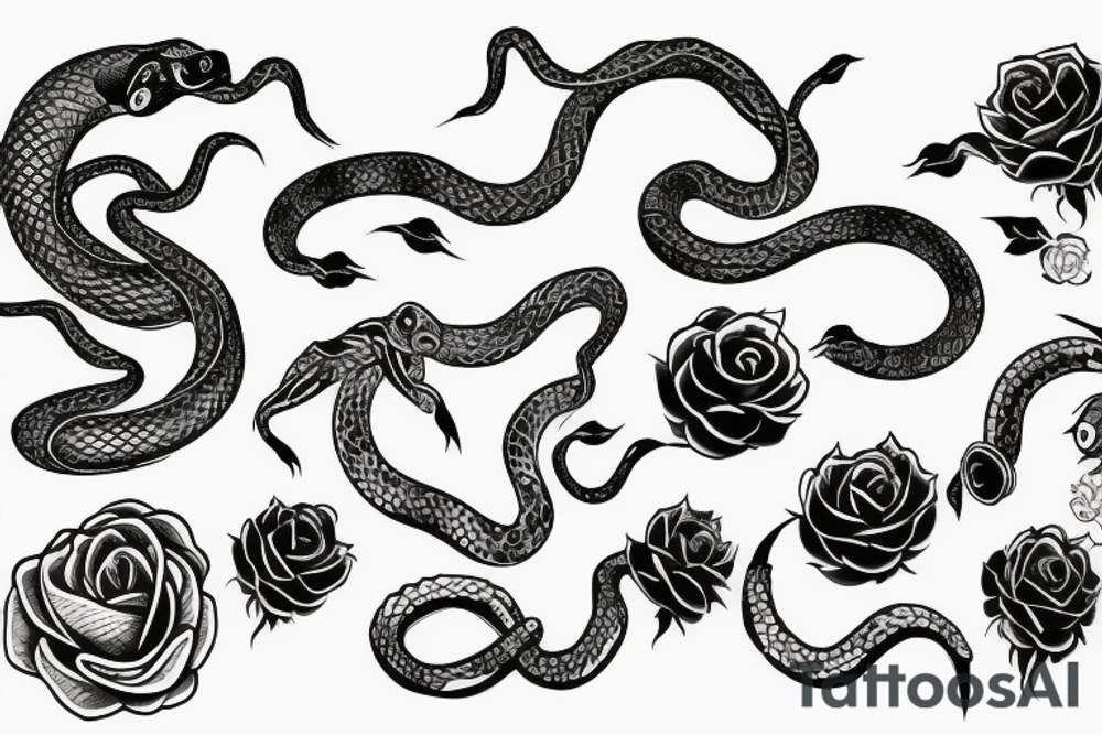 Snake and a rose tattoo idea