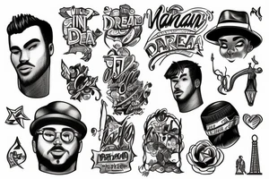 A man with a dream on the background of the city of Barcelona tattoo idea
