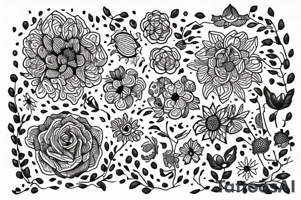 flowers mouse maze mind tattoo idea