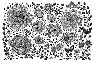 flowers mouse maze mind tattoo idea
