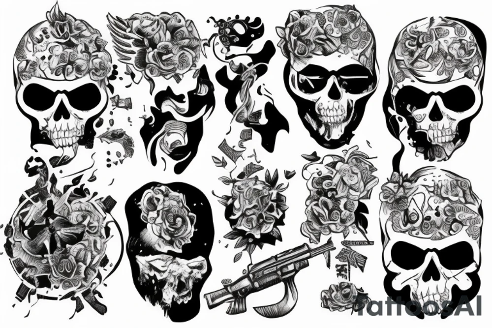 People on war tattoo idea