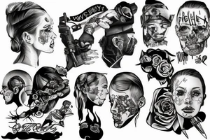 People on war tattoo idea