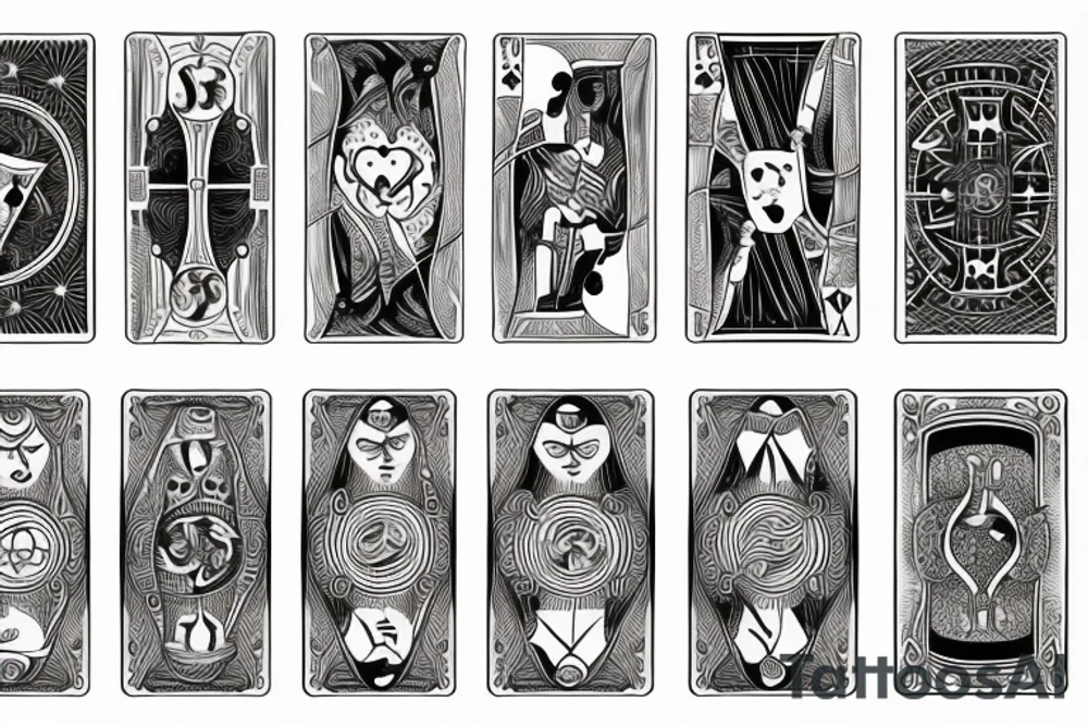 tarot and playing cards tattoo idea