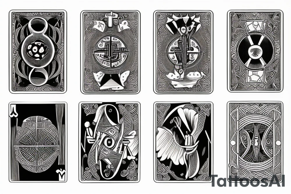 tarot and playing cards tattoo idea