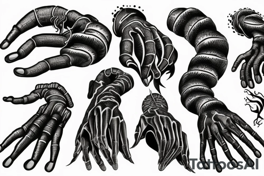 full hand centipede tattoo idea