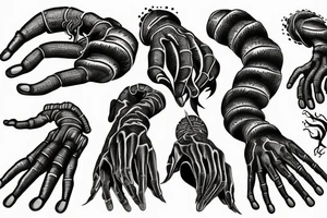 full hand centipede tattoo idea