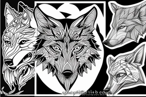 geometry wolf tattoo idea