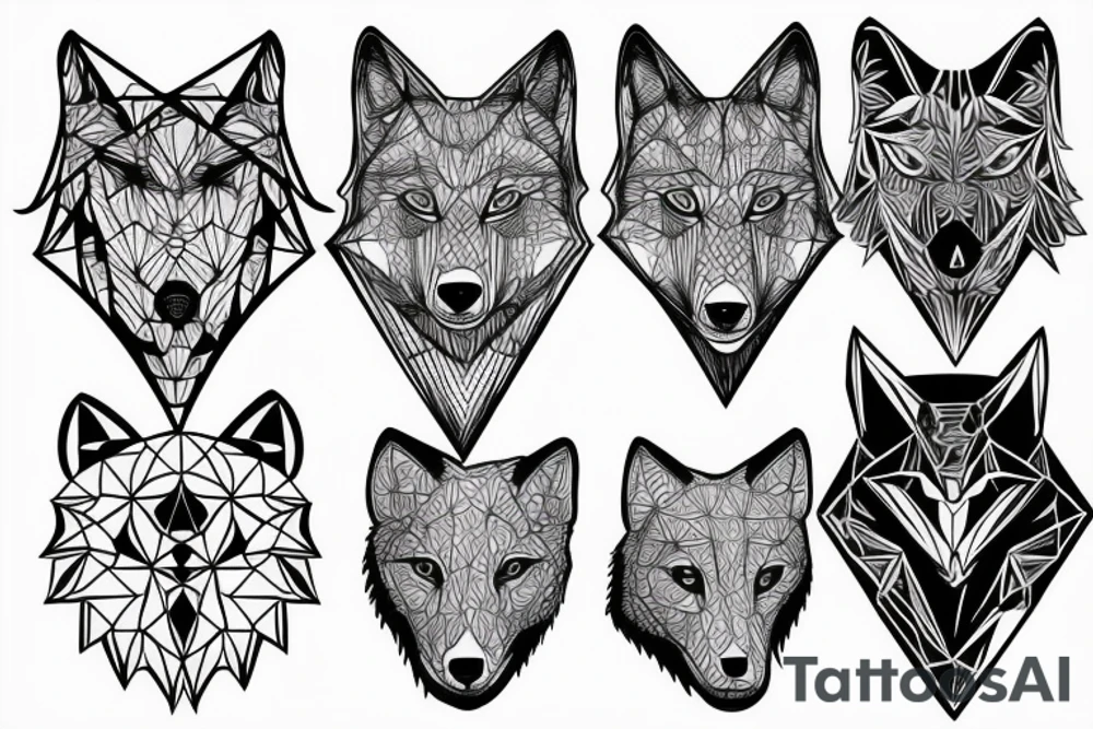 geometry wolf tattoo idea