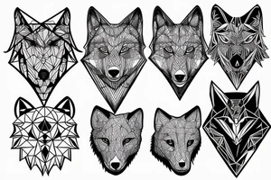 geometry wolf tattoo idea