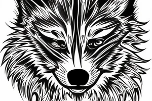 digital wolf tattoo idea