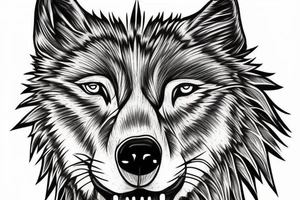 digital wolf tattoo idea